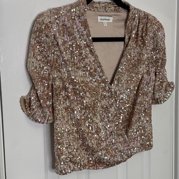 Heartloom Pink Sequin Wrap Top - Picture 6 of 10